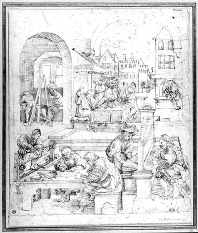 科学、芸術、商業（ペンとインク 作： Hans Sebald Beham