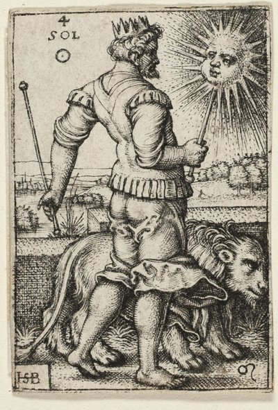 太陽、プレート 4 から The Seven Planets with the Zodiacs 作： Hans Sebald Beham