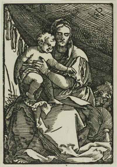 天蓋の下の聖家族 作： Hans Sebald Beham