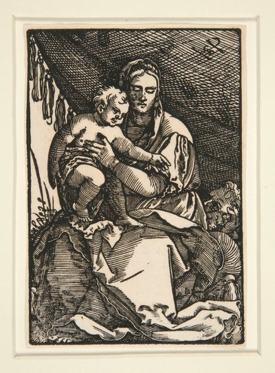 天蓋の下の聖家族 作： Hans Sebald Beham