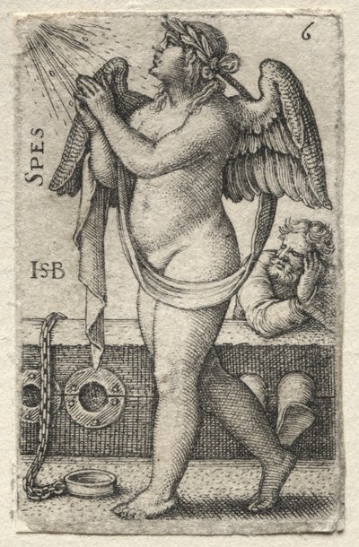 神の知識と7つの主要な美徳：希望-スペス。 作： Hans Sebald Beham