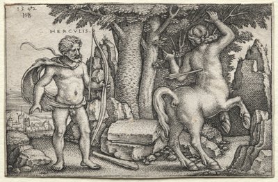 1542年、ヘラクレスとネサス。 作： ハンス・セバルド・ベハム