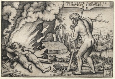 火刑台上のヘラクレス、1548年。 作： ハンス・セバルド・ベハム