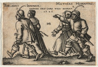農民の結婚式または12ヶ月、1546年。 作： Hans Sebald Beham