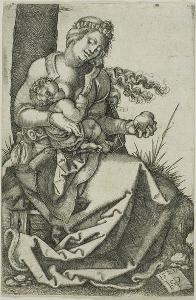 梨を持つ聖母 作： Hans Sebald Beham