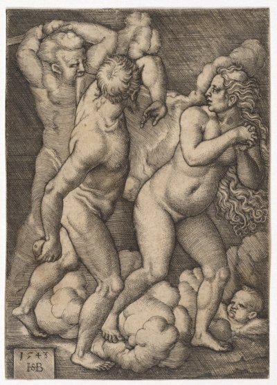 楽園からの追放、1543 作： Hans Sebald Beham