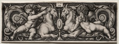 2つのGenii、1544。 作： Hans Sebald Beham