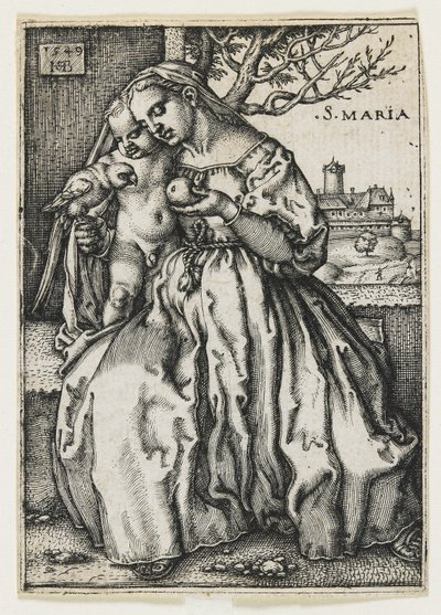 オウムのいる聖母子1549 作： Hans Sebald Beham