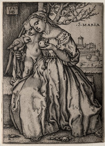 ヴァージンとオウム、1549。 作： Hans Sebald Beham
