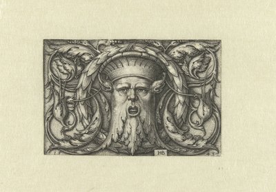 表面装飾。 クラウン付きマスク 作： Hans Sebald Beham