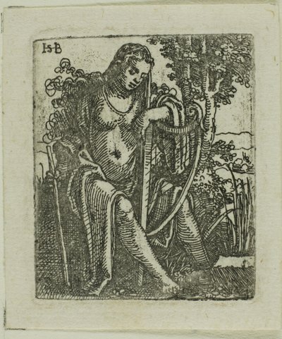 ハープを持つ女性 作： Hans Sebald Beham