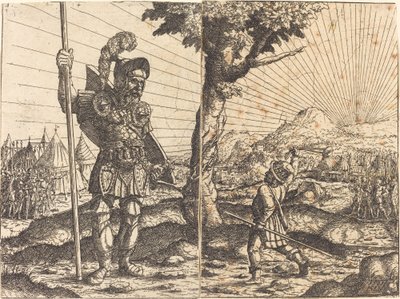 ダビデとゴリアテ、1551年。 作： Hans Sebald Lautensack