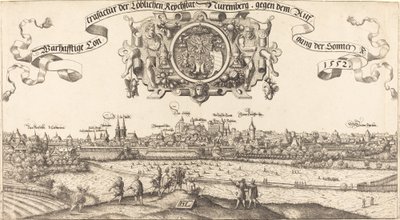 東からのニュルンベルクの眺め [中央セクション]、1552 年。 作： Hans Sebald Lautensack