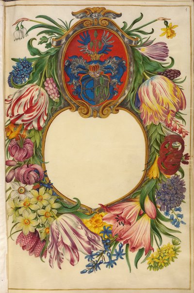 ドイツ語：タイトルページ Moller-Florilegium (1) 作： ハンス・サイモン・ホルツベッカー