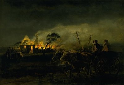 燃えている農場 作： Hans Smidth