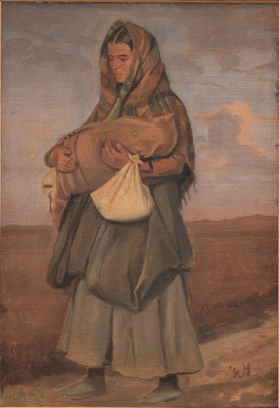 ヒースで彼女の子供を持つテーター女性 作： Hans Smidth