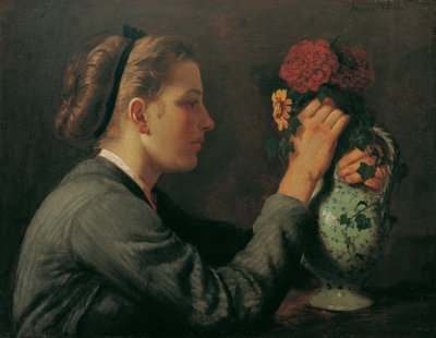 アーティストの妹、アガテ・トーマ 作： Hans Thoma