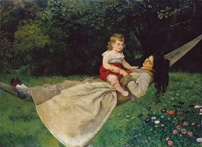 ハンモックの中で 作： Hans Thoma