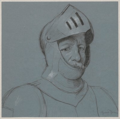鎧をまとった騎士の胸像 作： Hans Thoma