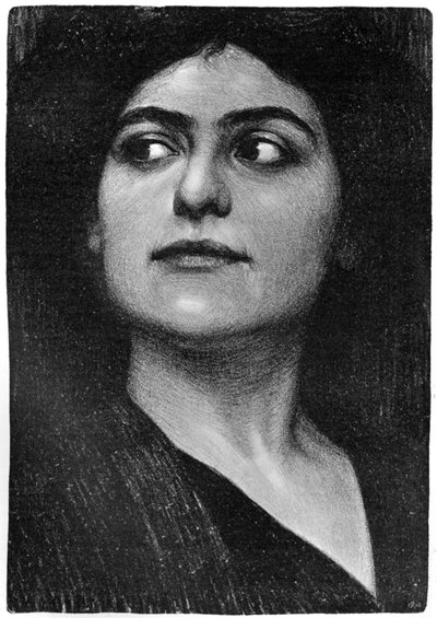 女性の頭部の研究、1899 年。 作： Hans Unger