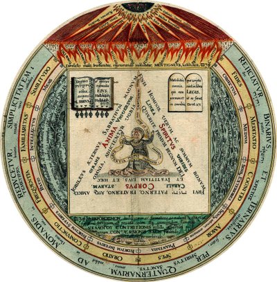 The Four, the Three, the Two, and the One, 1595. 作： Hans Vredeman de Vries