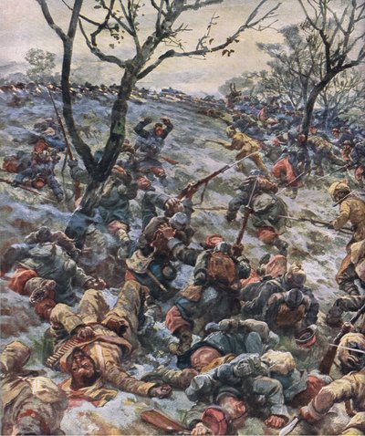 The Illustrated History of the World War 1914-1915 パブからのフランスの最前線の崩壊。 Union Berlagsefellfchaft より 作： Hans W. Schmidt