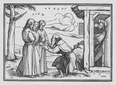 アブラハムエンタテイススリーエンジェルス、ジェネシスXVIII、2 作： Hans after Holbein the Younger