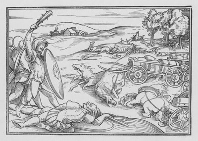 David Smiteth HadadezerとSyrians、2 Samuel VIII、3 作： Hans after Holbein the Younger