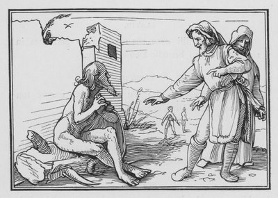 エリファズは自分自身を正当化するための仕事を非難し、仕事XV、1、2 作： Hans after Holbein the Younger