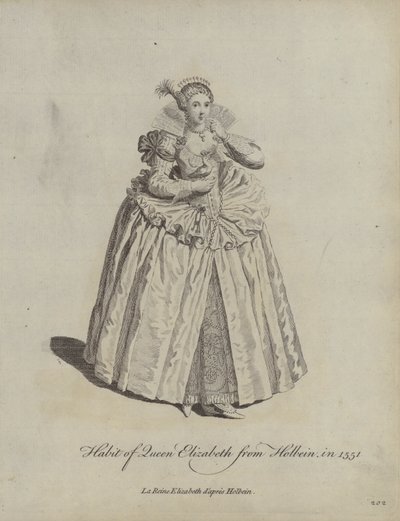 1551年のホルバイン出身のエリザベス女王の習慣 作： Hans after Holbein the Younger