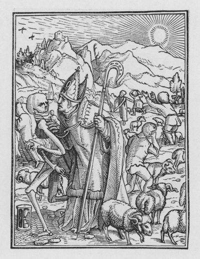 ホルバインの死のダンス：ビショップ 作： Hans after Holbein the Younger