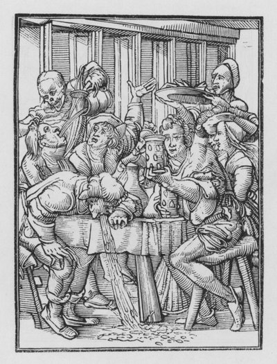 ホルバインの死のダンス：酔っぱらい 作： Hans after Holbein the Younger