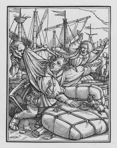 ホルバインの死のダンス：商人 作： Hans after Holbein the Younger