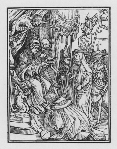 ホルバインの死のダンス：教皇 作： Hans after Holbein the Younger