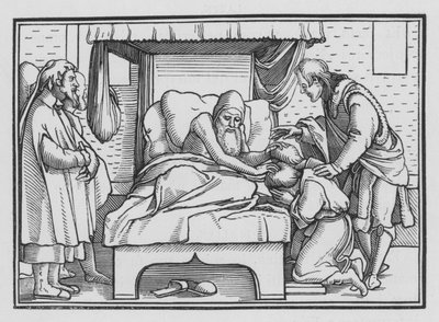 ジェイコブ・ブレセス・ジョセフと二人の息子、ジェネシスXLVIII、14 作： Hans after Holbein the Younger