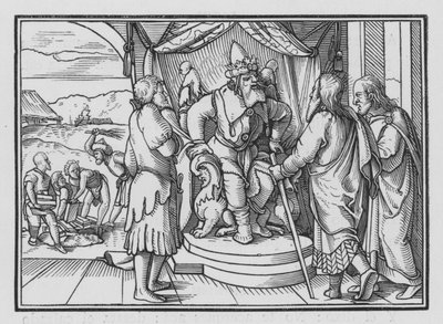 ファラオチデスモーゼスとそのメッセージに対するアーロン、出エジプト記V、2 作： Hans after Holbein the Younger