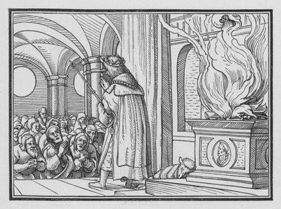 ソロモンは人々を祝福し、神を賛美する、2歴代誌VI、12 作： Hans after Holbein the Younger