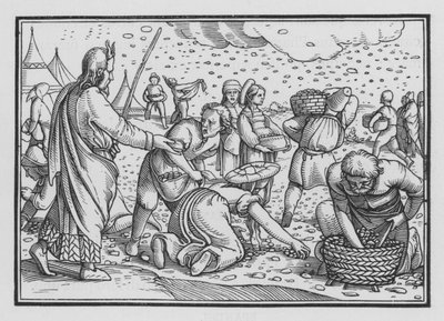 イスラエルの民衆、パンの欠乏のためのつぶやき、出エジプト記XVI、4 作： Hans after Holbein the Younger