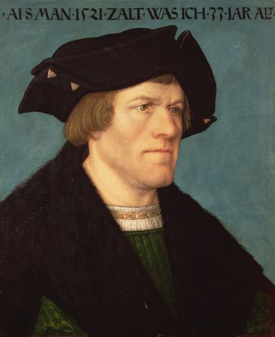 きれいに剃った男の肖像1521年（パネル） 作： Hans or Johan Maler