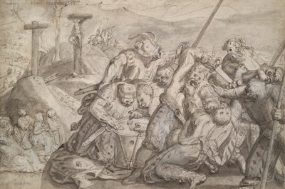 キリストのローブに賭ける兵士たち 作： Hans von Aachen