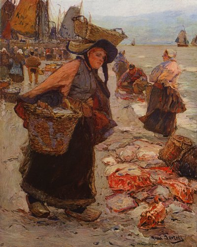 オランダの魚市場 (カラー リソ) 作： Hans von Bartels
