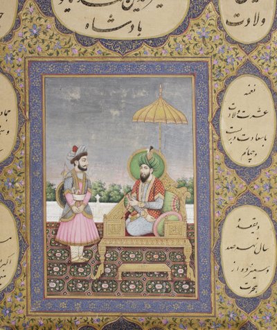 ムガール朝の家系図のアルバム、1855年（紙に不透明なWCと金） 作： Haqim Ahasan Ullah Khan