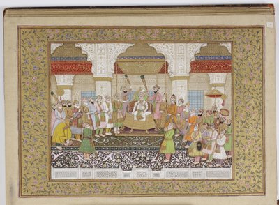 ムガール朝の家系図のアルバム、1855年（紙に不透明なWCと金） 作： Haqim Ahasan Ullah Khan