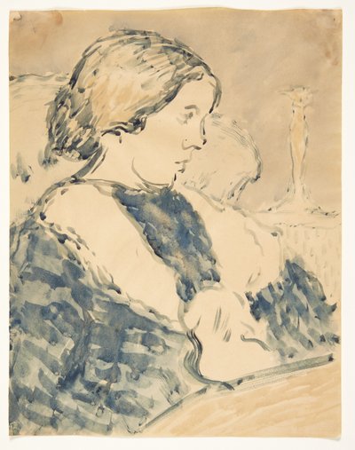 右向きに座っている女性の肖像画 作： Harald Giersing