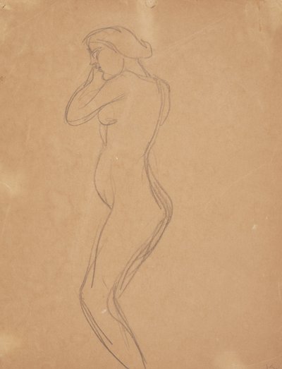 横顔で見た立っている女性モデル 作： Harald Giersing