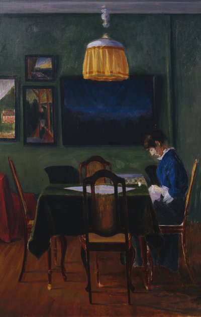 ランプの光で 作： Harald Oscar Sohlberg