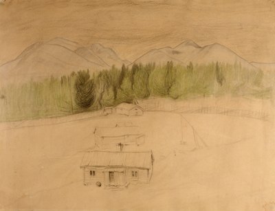 「冬の山の夜」の下書き 作： Harald Oscar Sohlberg