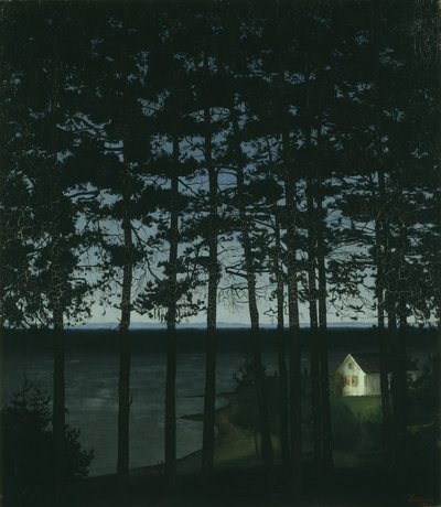 漁師のコテージ、1906 作： Harald Oscar Sohlberg