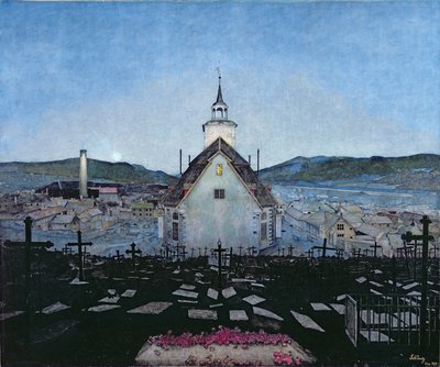 夜（紙に色鉛筆） 作： Harald Oscar Sohlberg