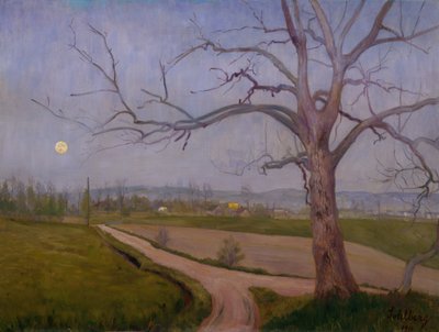 Vestre Akerの春の夜 作： Harald Oscar Sohlberg